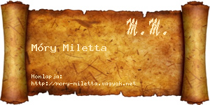 Móry Miletta névjegykártya