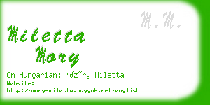 miletta mory business card